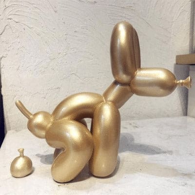Statue Chien Ballon Poop Résine